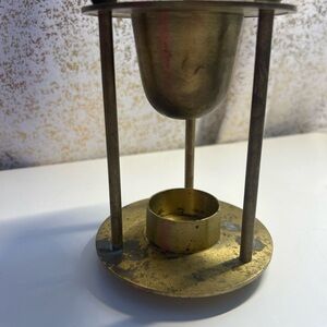 Vintage Brass Candle Holder / Oil Burner – Mid-Century Style